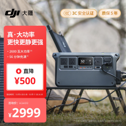 大疆 2600W220V移动电源露营车载户外储能电池DJI Power 1000 V2