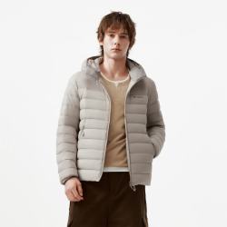 坦博尔 轻薄羽绒服男短款连帽2026冬季休闲百搭防风保暖外套TA61330215 雪莲咖 L (175