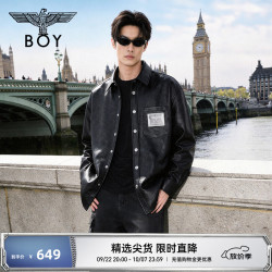 BOY LONDON 男女同款朋克潮牌PU皮衬衫外套N44003 黑色 S