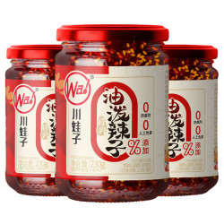 川娃子 油泼辣子 辣椒油四川香辣红油 凉拌红油 熟油辣子凉拌菜调料 油泼辣子230g*3瓶