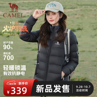 骆驼 火炉羽绒服冬季新款女装3A抗菌抗静电90绒子立领排骨轻薄羽绒外套