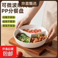 宅家食光：京喜 蒸盘餐盘食品级PP加厚加深家用备菜宝宝辅食配菜盘 食品级PP-加厚款  1个装