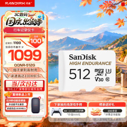 闪迪 存储卡内存卡tf小卡行车记录仪micro sd车载监控摄像头 反复擦写 512G-行车记录仪&安防监控专用