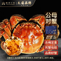 阳澄·江南 去绳足重、死蟹包赔！大闸蟹公4-4.3两 母2.5-2.8两 4对8只现货大闸蟹礼盒