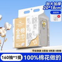 棉柔世家 100%全棉悬挂式洗脸巾干湿两用家庭装160抽