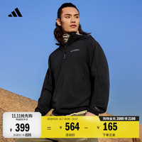 阿迪达斯 拒水防风户外简约连帽软壳夹克外套男装阿迪达斯官方TERREX