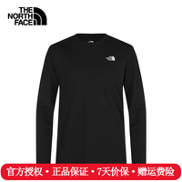 户外徒步：北面 长袖T恤男26春夏新款户外运动舒适吸湿透气圆领棉打底衫8GX5 JK3/宇宙黑 L /175/100A