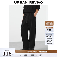 UR UR2026秋季新款男装气质简约松紧腰抽绳直筒裤UMM660002 黑色 29