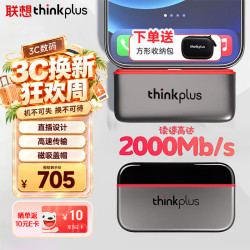 thinkplus 联想512G 移动固态硬盘 Type-C直插手机高速读取2000MB/S 小巧便携移动硬盘PSSD鹅卵石