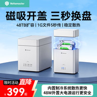 尤达大师 3.5寸机械硬盘阵列柜 sata磁盘柜外接盒读取器台式电脑多盘位硬盘柜48TB扩容