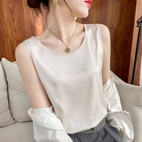 绒淼浩 配西装背心吊带女内搭打底仿真丝仿桑蚕丝缎面宽松2026夏大码白色