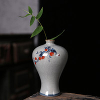 哥窑陶瓷花瓶摆件迷你现代简约小花插花道装饰品客厅工艺品装配件