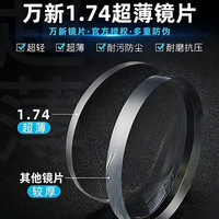 万新 镜片1.74超薄非球面防蓝光防辐射高度数近视镜片配眼镜旗舰店+框
