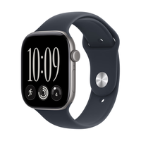 Apple Watch Series 12 eSIM版 46mm深空灰铝壳海军蓝表带智能手表