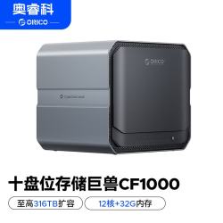奥睿科 私有云CF1000 十盘位高性能NAS网络存储双万兆网口企业级大容量家庭服务器12核+32G