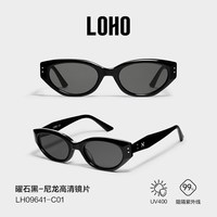 海边度假：LOHO 眼镜生活（LOHO）猫眼墨镜女款2024新窄框复古墨镜偏光太阳眼镜男显瘦高级感