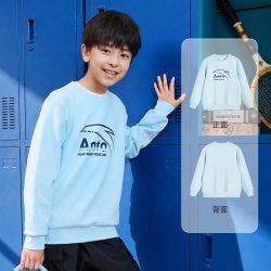 安踏 儿童卫衣男童2026秋新款童装运动宽松中大童圆领开学长袖上衣