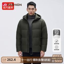 HEURE 26羽绒服短款男士高蓬松休闲时尚泡芙保暖外 军绿色 XL (175) 125-140斤