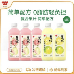 味全 复合果蔬汁冷藏饮料家庭装送礼聚会 芭乐青提900ml*3+小青柠900ml*2