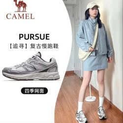 骆驼 复古慢跑步女鞋 K24B09L7052 象牙白/银 38