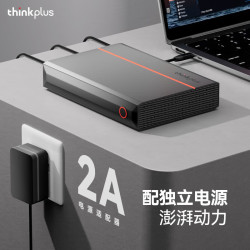 thinkplus 联想 移动硬盘 4TB 3.5英寸 Type-C USB3.2 桌面机械硬盘大容量