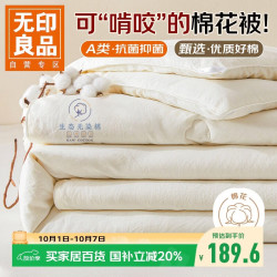 无印良品 A类100%新疆纯棉花被子 空调被芯加厚秋冬季棉被6斤 200*230cm