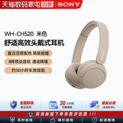 索尼 WH-CH520 舒适高效无线头戴式蓝牙耳机  米色 133