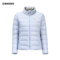 户外徒步:黑冰 户外立领无帽保暖内胆鹅绒轻薄短款羽绒服女款鹅绒上衣8161