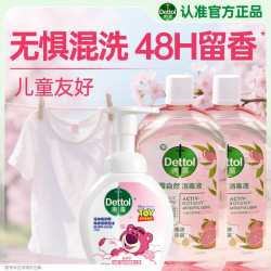 滴露 衣物消毒液自然香氛1L*2 泡沫洗手液花香型250ml 草莓熊联名