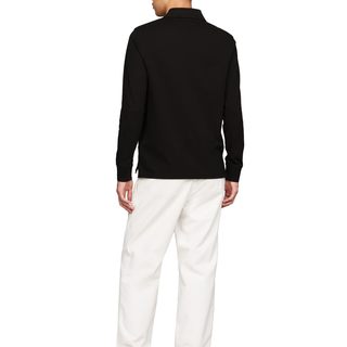 TOMMY HILFIGER 男士长袖Polo衫 有机棉弹力面料 黑色 Small