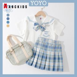 ABCKIDS ABC KIDS女童套装jk服裙夏季中大童两件套套装JK学生百褶裙学院风