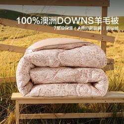 水星家纺 100%澳洲羊毛被加厚冬被春秋被子母被秋冬防寒保暖防螨被芯