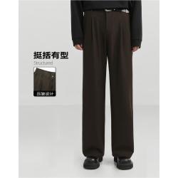 伯爵卓尔 秋季垂坠感潮流港风高级感西裤宽松直筒简约休闲裤
