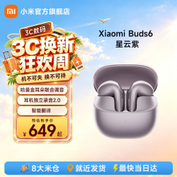 小米 Buds 6 半入耳式蓝牙耳机 星云紫