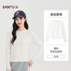 三福 波边圆领刺绣修身 女士T恤