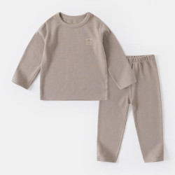 嘟嘟家 儿童家居服套装 咖色