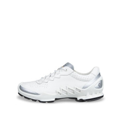 ECCO 爱步 女士健步探索 BIOM AEX 户外鞋 防水耐磨减震登山训练鞋 白色抛光银 39 EU