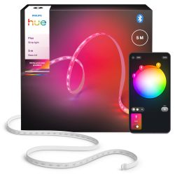 Philips 飞利浦 Hue Flux 5m LED 灯条,1200流明,色彩鲜艳,灵活的室内照明,Chromasync 色彩混合,RGBWWIC,可切割,可扩展,可重复使用,应用程序和语音控制