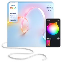 Hue Essential 5 米 LED 灯条,RGBIC,色彩鲜艳,氛围灵活,室内照明,易于安装,应用程序和语音控制,兼容 Alexa、Google Assistant 和 Apple Home
