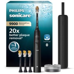 Philips 飞利浦 Sonicare DiamondClean 9900 Prestige 电动牙刷 5 种清洁模式 旅行充电盒,黑色,型号 HX992/43