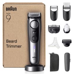 Braun 博朗 BT9545 系列 9 胡须修剪器,带 11 个理发工具,Power Boost &amp; Lifetime Sharp ProBlade 刀片,180 分钟电池寿命,褪色,52 个长度,精密车轮和锁定,防水,BT95 45,