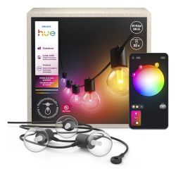 Philips 飞利浦 Hue Festavia Globe 户外串灯,白色和彩色氛围,90 英尺,32 个灯泡,可调光,带 Hue 应用程序控制,可与 Alexa、Google Assistant 和 Apple Home 配合使用
