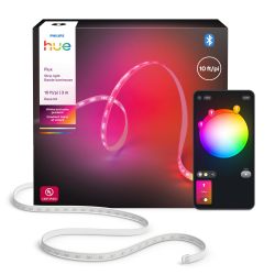 Hue Flux 10 英尺 LED 灯条,1200 流明,色彩鲜艳,氛围灵活,室内照明,Chromasync™ 色彩混合,RGBWWIC,可切割,可扩展,可重复使用,应用程序和语音控制