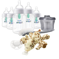 AVENT 新生婴儿防胀气奶瓶套装 AirFree导气 118ml 266ml 配奶刷奶嘴