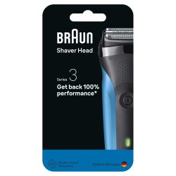 Braun 博朗 3 系列电动剃须刀头 21B – 原装剃须刀零件和剃须刀配件 – 德国制造,兼容所有 Braun 博朗系列 3 剃须刀 – 黑色