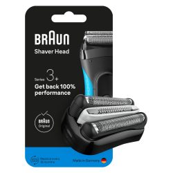 Braun 博朗系列 3+ 电动剃须刀头 32B – 原装剃须刀零件和剃须刀配件 – 德国制造,兼容 Braun 博朗系列 3+ 和系列 3 ProSkin 剃须刀 – 黑色