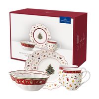 Villeroy & Boch 德国唯宝 玩具的喜悦系列 优质搪瓷餐具6件套 适用于双人早餐，白色/红色