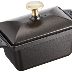 STAUB 珐宝 40509-571-0 盖碗，15 x 11 厘米，0.7 升，亮黑色内胆，黑色