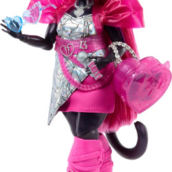Monster High 精灵高中黑猫凯蒂手办玩偶娃娃 含宠物猫护身符等配件 生日礼物