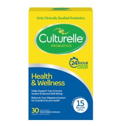 Culturelle 康萃乐 男女日常益生菌补充剂,有助于支持您的免疫系统,偶尔腹泻,胀气和腹胀,150 亿菌落单位,非转基因,30 粒